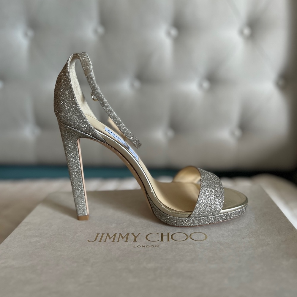 Jimmy Choo, Misty 120, Platinum Ice, size 39.5